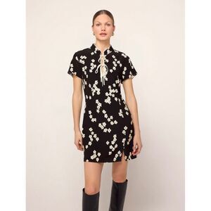 Kitri Gretchen Mini Dress US 6 NWT Floral Mandarin Collar Retro Chic Mod Party